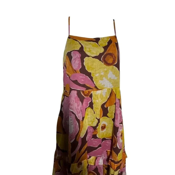 Banjanan Hazel Floral Tiered Midi Dress Euphoric Bloom Paprika size Small NWT - Picture 3 of 14